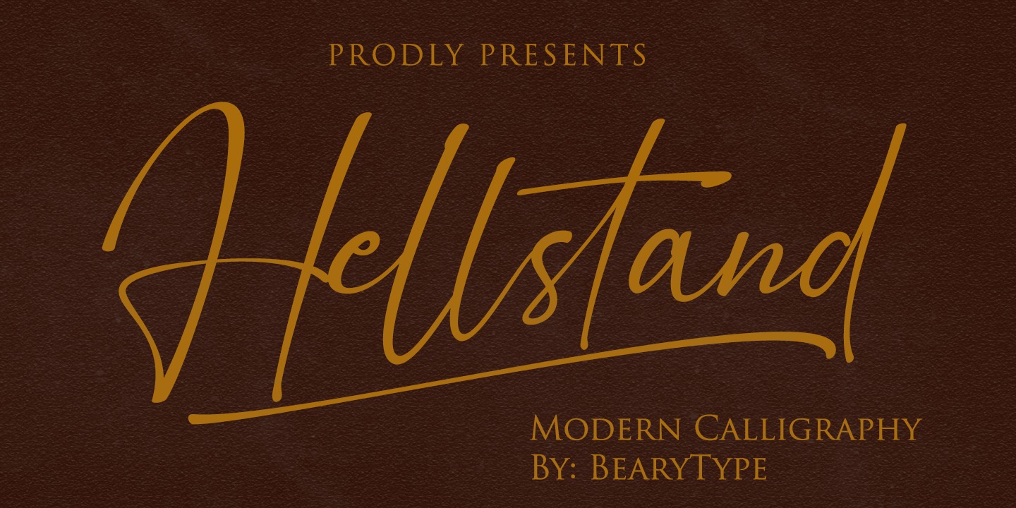 Пример шрифта Hellstand